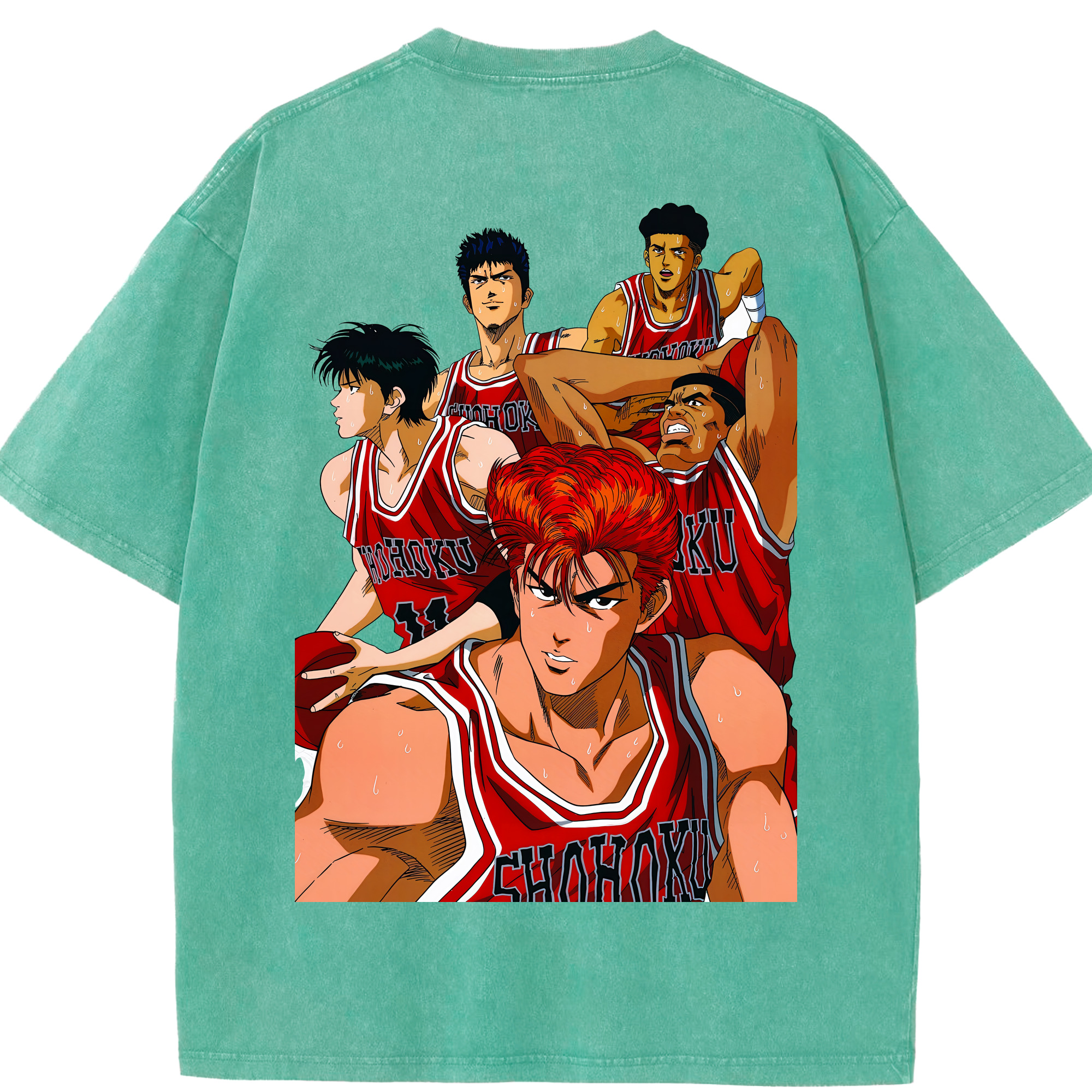 （画像用） SLAM DUNK／スラムダンク 綿100% ヴィンテージ風 半袖Tシャツ（背面プリント）
